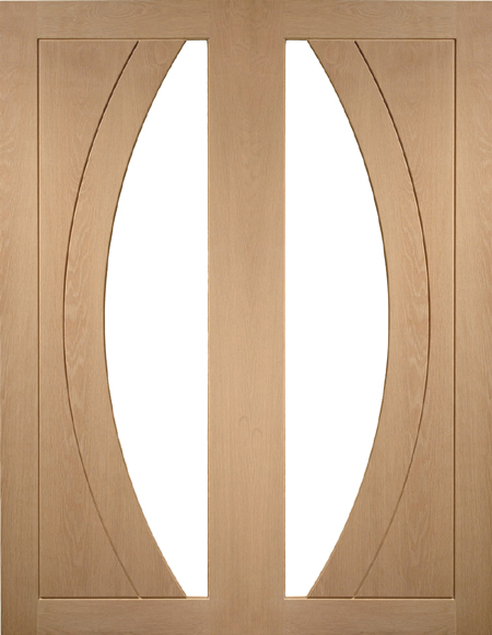 Salerno Internal Oak French Doors with Clear Glass